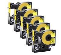 TBXwsofl 5PK Tubos termorretráctiles de 6 mm Etiqueta Negra sobre Amarilla Compatible con Suministros de Impresora Rhion 4200 450 Duo para número de Pieza A18052