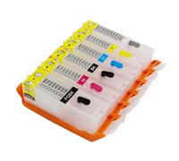 TBXwsofl 6pcs PGI-2550 PGI650 El Cartucho de Tinta Recargable vacío con Chip de Arco Funciona con MG6320 MG7120 MG7520 IP8720 MG6360 MG7160 IP8760 MG6670 Printers