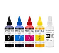 TBXwsofl Botella de Tinta ecosolvente de 100ML, Compatible con Suministros de Impresora DX5 DX6 DX7 DX10, Cabezal de impresión 4800 4880 R2000 TX800 1390 1500W L800 L1800(BK C M Y Coating)
