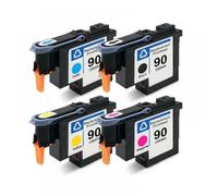 TBXwsofl Cabezal de impresión Compatible para designJet 4000 4000PS 4020 4500 4520 Impresoras Funciona con 90 C5054A C5055A C5056A C5057A 90 Pintheads(1Set-4 Pieces)