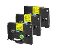 TBXwsofl Capturas de Etiqueta TZE S231 12 mm Adhesivas acrílicas laminadas compatibles con TZ TZE S231 131 631 para impresoras de Etiqueta(3PK Black on Yellow)