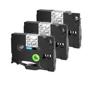 TBXwsofl Capturas de Etiqueta TZE S231 12 mm Adhesivas acrílicas laminadas compatibles con TZ TZE S231 131 631 para impresoras de Etiqueta(3PK Black on Clear)