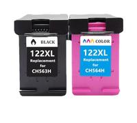 TBXwsofl Cartucho de Tinta de 122xl remanufacturado Compatible con 122xl para el Escritorio 1510 2050 1000 1050 1050a 2000 2540 3000 3050 3052A Impresoras(1Set)