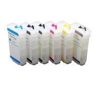 TBXwsofl Cartucho de Tinta Recargable de 130 ml x 6 Compatible con los Modelos de Impresora T610 T620 T770 T790 T1120 T1200 T1300 T2300 CIS para número de Pieza Arriba 72 72