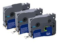 TBXwsofl Cinta Adhesiva acrílica con Tachuela de 12mm, 3 uds., Compatible con Suministros de Impresora S231 S221 S211 TZeS231(Black on Clear)