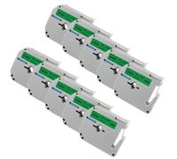 TBXwsofl Cinta de 12 mm M MK231 MK221 MK131 Compatible con PT-70 PT-80 Etiqueta Cinta Adhesiva de Etiqueta para etiquetado para etiquetar(10PK Black on Green)