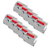 TBXwsofl Cinta de 12 mm M MK231 MK221 MK131 Compatible con PT-70 PT-80 Etiqueta Cinta Adhesiva de Etiqueta para etiquetado para etiquetar(10PK Black on Red)