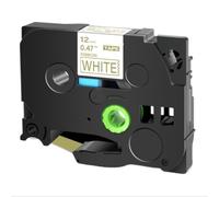 TBXwsofl Cinta de Cinta de satén de 12 mm para el Fabricante de Etiquetas Compatible con Suministros de Impresora RW34 RN34 R234 RE34 RE31 para el número de Pieza PTH110(Gold On White)