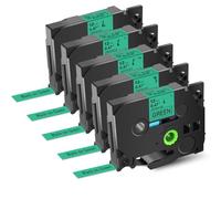 TBXwsofl Cinta de Etiqueta múltiple 5pk de 12 mm Compatible con TZE 231 431 531 631 731 La Cinta laminada Funciona con impresoras PTD410 PTD460BT(5PK Black on Green)
