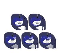 TBXwsofl Cinta de etiquetado de 5pk 12 mm Compatible con la Impresora LT-100H 91200 91201 91202 91203 91204 91205 12267 Reemplazo de Cinta de Letrratag(Black on White Paper)