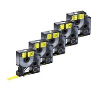 TBXwsofl Cinta de Etiquetas 5PK Compatible con Suministros de Impresora de Etiquetas Rhion 4200 5200 para número de Pieza 18051 18053(5PK Yellow 19mm)