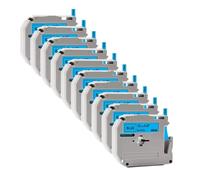 TBXwsofl Cinta de Etiquetas de 12 mm Compatible con la Cinta MK231 MK 221 MK 231 Suministros de Impresora(10PK Black on Blue)