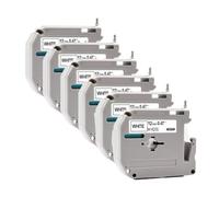 TBXwsofl Cinta de Etiquetas de 12 mm Compatible con la Cinta MK231 MK 221 MK 231 Suministros de Impresora(6PK Black on White)