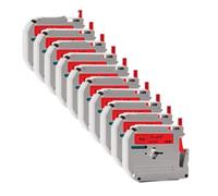 TBXwsofl Cinta de Etiquetas de 12 mm Compatible con la Cinta MK231 MK 221 MK 231 Suministros de Impresora(10PK Black on Red)