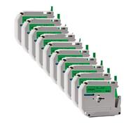 TBXwsofl Cinta de Etiquetas de 12 mm Compatible con la Cinta MK231 MK 221 MK 231 Suministros de Impresora(10PK Black on Green)