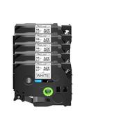 TBXwsofl Cinta de Etiquetas de 18 mm, 5 Unidades, Color Negro sobre Blanco, Compatible con Suministros de Impresora TZe 241 Tz 241 3/4 Pulgadas