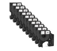 TBXwsofl Cinta de Etiquetas de 6 mm, 10 Unidades, Compatible con Suministros de Impresora para el número de Pieza 18051 18052, Funciona con 4200 5000 5200(Black on White)