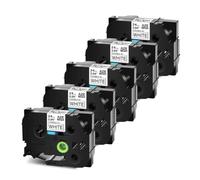 TBXwsofl Cinta de Etiquetas de Alambre de identificación Flexible, 5PK, 12mm, Compatible con TZe-FX231, Suministros de Impresora de TZe-FX231 para número de Pieza TZe-FX231(24mm Black on White)