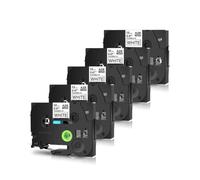 TBXwsofl Cinta de Etiquetas de Alambre de identificación Flexible, 5PK, 12mm, Compatible con TZe-FX231, Suministros de Impresora de TZe-FX231 para número de Pieza TZe-FX231(12mm Black on White)