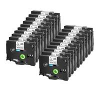 TBXwsofl Cinta de Etiquetas laminada estándar de 9mm, 20 Unidades, Negro sobre Blanco, Compatible con Suministros de Impresora para el número de Pieza TZ TZe 221