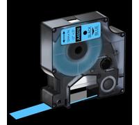 TBXwsofl Cinta de Etiquetas Negra sobre Blanca de 12 mm x 7 m, 4 Unidades compatibles con consumibles de Impresora para el número de Pieza 45013 45010 45015 45016(Black on Blue)