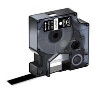 TBXwsofl Cinta de Etiquetas Negra sobre Blanca de 12 mm x 7 m, 4 Unidades compatibles con consumibles de Impresora para el número de Pieza 45013 45010 45015 45016(White on Black)