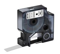 TBXwsofl Cinta de Etiquetas Negra sobre Blanca de 12 mm x 7 m, 4 Unidades compatibles con consumibles de Impresora para el número de Pieza 45013 45010 45015 45016(Black on Silver)