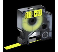 TBXwsofl Cinta de Etiquetas Negra sobre Blanca de 12 mm x 7 m, 4 Unidades compatibles con consumibles de Impresora para el número de Pieza 45013 45010 45015 45016(Black on Yellow)