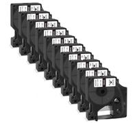 TBXwsofl Cinta de Etiquetas Negra sobre Blanca de 19mm, 10 Uds., Compatible con Suministros de Impresora para el número de Pieza 18445, Funciona con máquina 4200 5000 5200 6000
