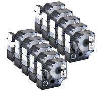 TBXwsofl Cinta de Etiquetas Negra sobre Transparente, tamaño estándar de 19mm, Compatible con Cinta D1 45800, Suministros de Impresora para impresoras LabelManager 300 350D, 10 Uds.