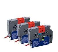 TBXwsofl Cinta de Etiquetas TZe211 de 6mm, 3 Piezas, Compatible con Suministros de Impresora TZe111 TZe411 TZe511 TZe611 TZe711(Black on Red)