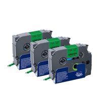 TBXwsofl Cinta de Etiquetas TZe211 de 6mm, 3 Piezas, Compatible con Suministros de Impresora TZe111 TZe411 TZe511 TZe611 TZe711(Black on Green)