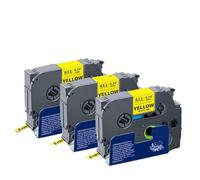 TBXwsofl Cinta de Etiquetas TZe211 de 6mm, 3 Piezas, Compatible con Suministros de Impresora TZe111 TZe411 TZe511 TZe611 TZe711(Black on Yellow)