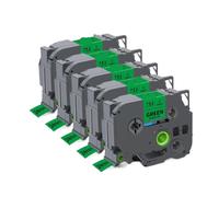 TBXwsofl Cinta de Etiquetas TZE251 de 24mm Compatible con Suministros de Impresora para el número de Pieza TZE251 151 451 551 651 751 Uso con PT H500 PTD600(5PK Black on Green)