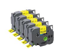 TBXwsofl Cinta de Etiquetas TZE251 de 24mm Compatible con Suministros de Impresora para el número de Pieza TZE251 151 451 551 651 751 Uso con PT H500 PTD600(5PK Black on Yellow)