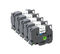 TBXwsofl Cinta de Etiquetas TZE251 de 24mm Compatible con Suministros de Impresora para el número de Pieza TZE251 151 451 551 651 751 Uso con PT H500 PTD600(5PK Black on White)