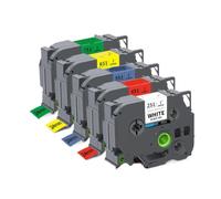 TBXwsofl Cinta de Etiquetas TZE251 de 24mm Compatible con Suministros de Impresora para el número de Pieza TZE251 151 451 551 651 751 Uso con PT H500 PTD600(5PK 5Mixed Colors)