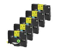 TBXwsofl Cinta de Tubo termorretráctil de 5/10PK12mm Compatible con Modelos de Impresora, Cintas de 6/9/12/18/24mm para número de Pieza Hse-231(5PK Black on Yellow)