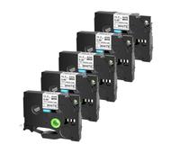 TBXwsofl Cinta de Tubo termorretráctil de 5/10PK12mm Compatible con Modelos de Impresora, Cintas de 6/9/12/18/24mm para número de Pieza Hse-231(5PK Black on White)