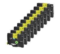TBXwsofl Cinta de Tubo termorretráctil de 5/10PK12mm Compatible con Modelos de Impresora, Cintas de 6/9/12/18/24mm para número de Pieza Hse-231(10PK Black on Yellow)