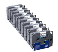 TBXwsofl Cinta Laminada 12mm 4X 231 131 431 631 Consumibles para Impresora(White on Blue)