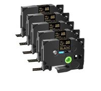TBXwsofl Cinta laminada de 5 uds. De 12mm Compatible con los Modelos de impresoras de Etiquetas Tze 324 334 344 354 para número de Pieza TZE324 TZE334 TZE344 TZE354