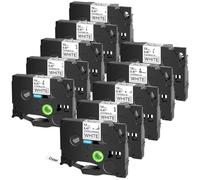 TBXwsofl Cintas laminadas de identificación Flexible de 12 mm de 12 mm en Blanco Compatible con TZ TZE-FX231 FX631 FX131 para Fabricante de Etiquetas PT-1000 PT-E500(10PK Black on White)