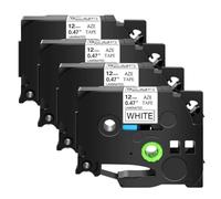 TBXwsofl De Reemplazo de Cinta para Fabricante de Etiquetas para Cinta TZe231 Cinta de Etiquetas TZe laminada de 12 mm y 0,47 Pulgadas Compatible con Suministros de Impresora(6 Pcs)