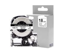 TBXwsofl Etiqueta de Color Mixto de 1pc 18 mm Compatible con LW400 LW500 LW700 ST18KW SS18KW SC18RW SC18YW SC18BW SC18GW 1 PCS(Black on White)