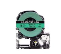 TBXwsofl Etiqueta de Color Mixto de 1pc 18 mm Compatible con LW400 LW500 LW700 ST18KW SS18KW SC18RW SC18YW SC18BW SC18GW 1 PCS(Black on Green)