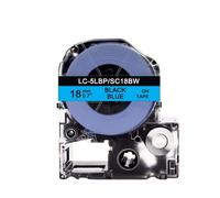 TBXwsofl Etiqueta de Color Mixto de 1pc 18 mm Compatible con LW400 LW500 LW700 ST18KW SS18KW SC18RW SC18YW SC18BW SC18GW 1 PCS(Black on Blue)