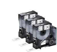 TBXwsofl Etiquetas de Nylon Flexibles de 12 mm compatibles con 18488 18489 18490 18491 Cintas para 3000 4200 5200 máquinas de Fabricantes de Etiquetas(3PK Black on White)