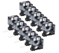 TBXwsofl Etiquetas de Nylon Flexibles de 12 mm compatibles con 18488 18489 18490 18491 Cintas para 3000 4200 5200 máquinas de Fabricantes de Etiquetas(10PK Black on White)