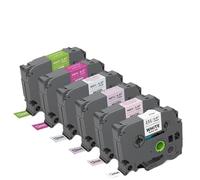 TBXwsofl La Cinta de Etiqueta Compatible con 6pk de 12 mm Funciona con TZE231 TZE MQE31 TZEMQF31 TZEMQ531 TZEMQG35 TZEMQP35 para el Fabricante de Etiquetas PT(6PK Mix Label 01)